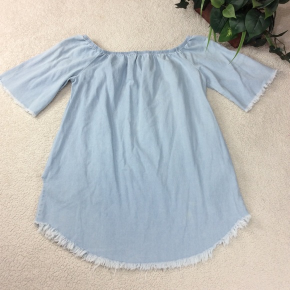 Fashion Nova Tops - Fashion Nova Denim Top Size L